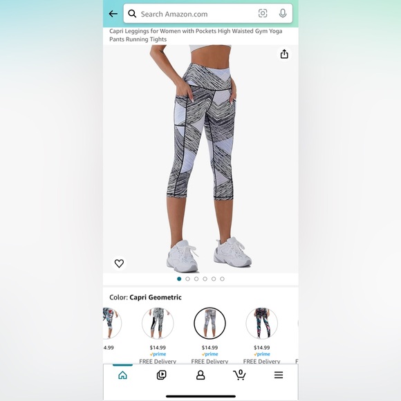 Trendy Color-block Stripe Mid-Calf Length Leggings With Side Phone Pocket *NEW* - Picture 15 of 15